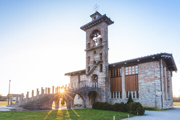 The Parish Church of St. Michael in Crna Vas, near Ljubljana, Slovenia in sunset.