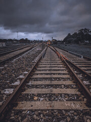 Fototapeta premium railroad tracks in the distance