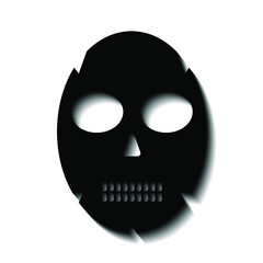 Mask on a white background and black shadow, sign for design, vector illustration