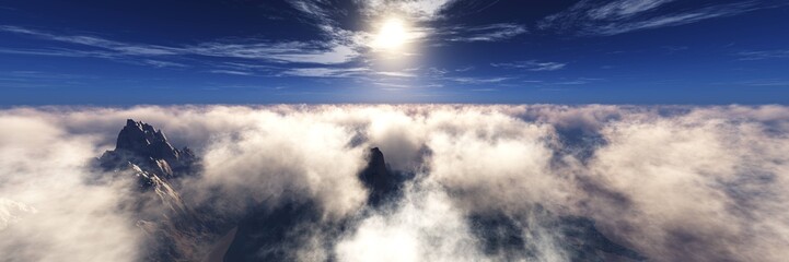 Obraz premium clouds. Among the clouds. Beautiful clouds. Sky with clouds view from above, 3D rendering.