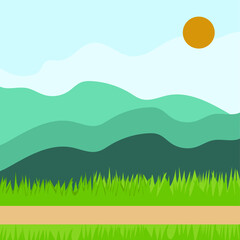 Vector mountain landscape. Landscape in a minimalistic style