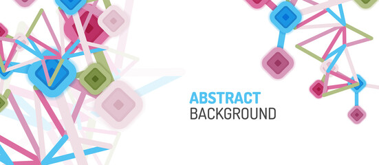 Abstract square dot connections, flat style multicolored geometric background for Wallpaper, Banner, Background, Card, Book Illustration, landing page or poster design