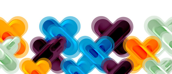 Modern vector glass cross shape abstract technology background for cover, placard, poster, banner or flyer