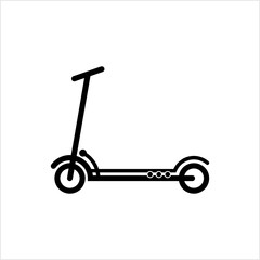 Kick Scooter Icon, Push Scooter Icon, Manual Powered Transportation