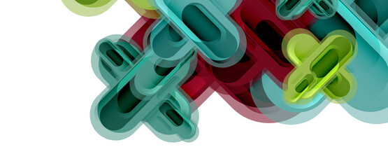 Modern vector glass cross shape abstract technology background for cover, placard, poster, banner or flyer