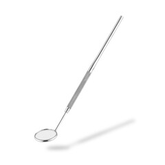 Dentist's mirror on white with drop shadow with clipping path