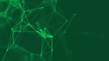 Abstract digital connection dots. Technology background. Network connection structure. Plexus effect. 3d rendering
