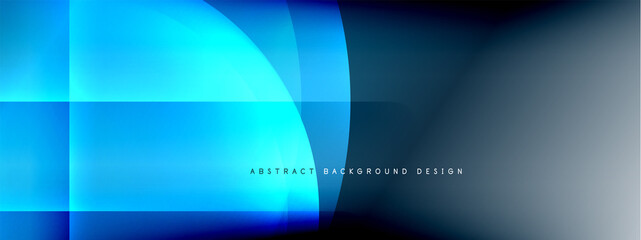 Vector abstract background - circle and cross on fluid gradient with shadows and light effects. Techno or business shiny design templates for text