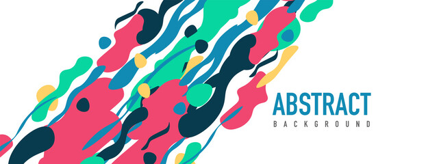 Trendy liquid style shapes abstract design, dynamic vector background for placards, brochures, posters, web landing pages, covers or banners