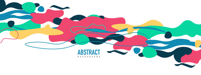 Trendy liquid style shapes abstract design, dynamic vector background for placards, brochures, posters, web landing pages, covers or banners