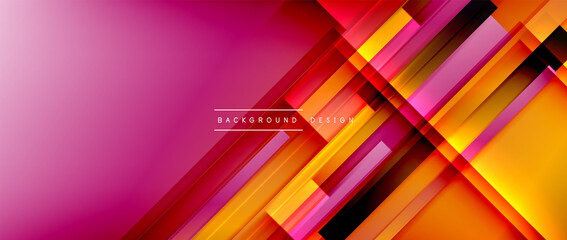 Dynamic lines on fluid color gradient. Trendy geometric abstract background for your text, logo or graphics