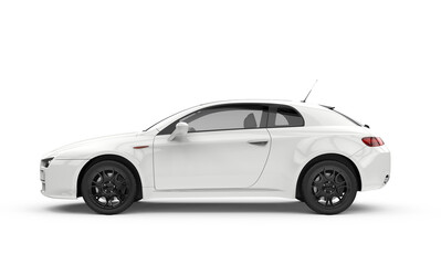 Fototapeta premium Generic unbranded white car, sedan, mockup