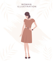 Fashion woman background with  floral elements