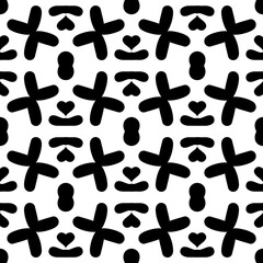 Intricate geometric pattern in classic black and white seamless pattern vector background.
