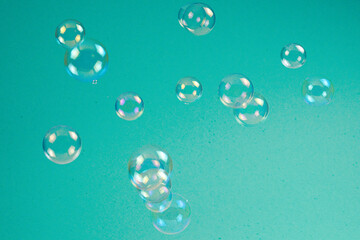 Soap bubbles isolated on a black background
