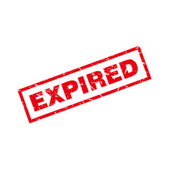 Abstract Red Grunge Expired Rubber Stamps Sign Ilustration Vector, Expired Text Seal, Mark, Label Design Template