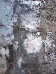 The wall of an old house aged by time . Texture or background