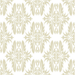 Fototapeta na wymiar Seamless pattern with flowers. Light olive floral design on white background