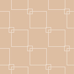 Geometric square seamless pattern. White design on beige background