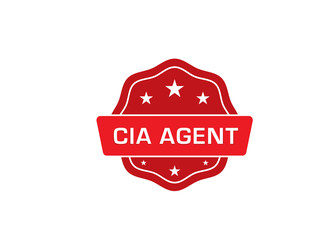 Cia Agent label sticker, Cia Agent Badge Sign