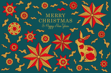 Christmas card. Winter holiday..