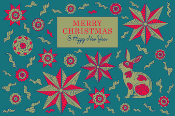 Christmas card. Winter holiday..