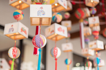 柳川の雛祭の飾り　さげもんの写真