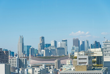Fototapeta na wymiar 渋谷の高層ビルから見える新宿の風景