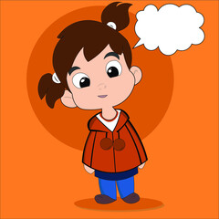 Little baby girl with conversation design