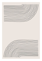 Trendy abstract creative minimalist artistic hand sketched line art composition