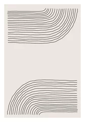 Door stickers Minimalist art Trendy abstract creative minimalist artistic hand sketched line art composition