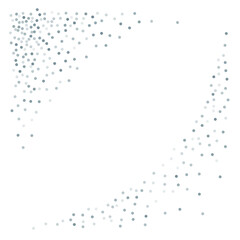 Silver glitter background, metal christmas confetti falling. light magic shining Flying glitter dots, sparkle  particles vector border backdrop. shimmer shiny halftone