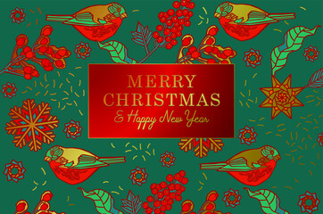 Christmas card. Winter holiday..