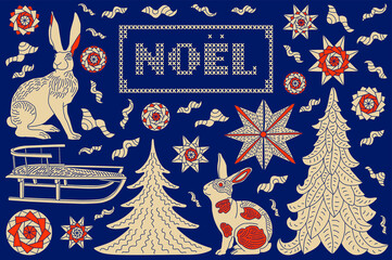 Christmas, Noel, winter, blue, snowflakes,
