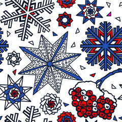 Christmas, Noel, winter, blue, snowflakes,