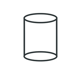 Cylinder icon.  Vector geometric cylinder form vector. 