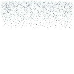 Silver glitter background, metal christmas confetti falling. light magic shining Flying glitter dots, sparkle  particles vector border backdrop. shimmer shiny halftone