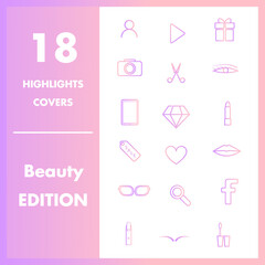 Icons for highlight stories in social networks