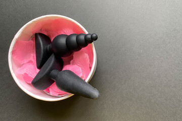 Sex toys. Two butt plag. Useful for adult, sex shop