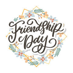 Beautiful Illustration Of Happy Friendship Day,Decorated Greeting Card Design.