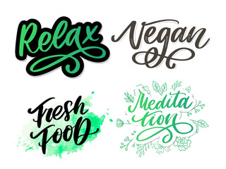 Vector illustration of My Therapy is meditation. Lettering poster for yoga studio and meditation class. Fun letters for greeting and invitation card, t-shirt print design.