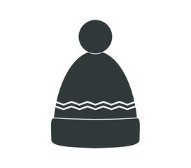 Fototapeta premium Winter hat icon. Vector knitted hat. 