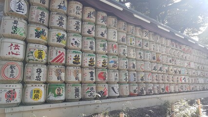 barrel, Meiji Shrine, dedicated to the deified spirits of Emperor Meiji and his wife, Empress...