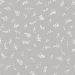 Cute hand drawn branches seamless pattern, great for textiles, banners, wallpapers, wrapping - vector design