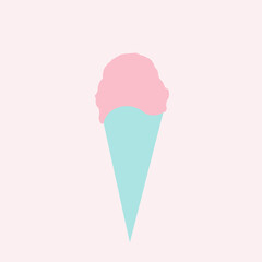 ice cream cone, minimalist illustration