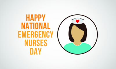 Vector illustration on the theme of National emergency Nurses day observed each year during October across the globe.