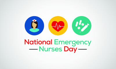 Vector illustration on the theme of National emergency Nurses day observed each year during October across the globe.
