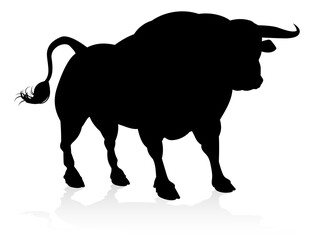 A high quality detailed bull male cow cattle animal silhouette