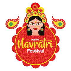 poster of goddess durga for happy navratri celebration