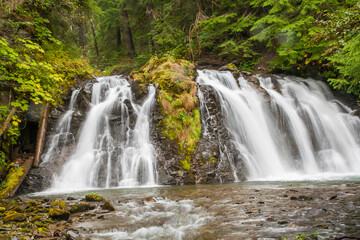A waterfall on the gold creek near Juneau, Alaska.